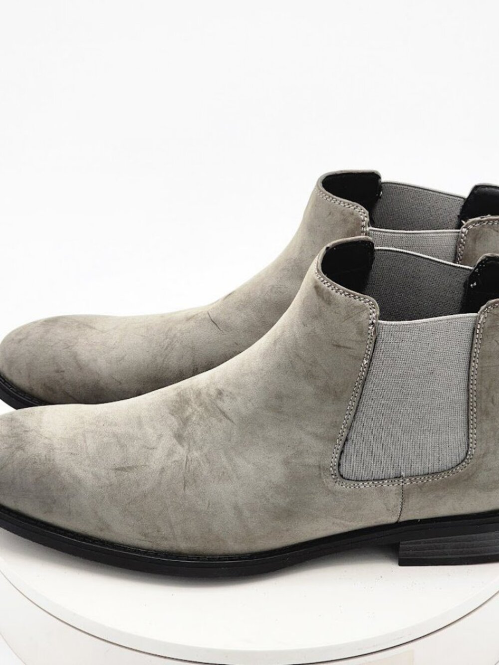 Madden Maxxin Gray Suede Chelsea Boots Men’s Size 12 Ortholite Ankle Boots - Picture 7 of 14